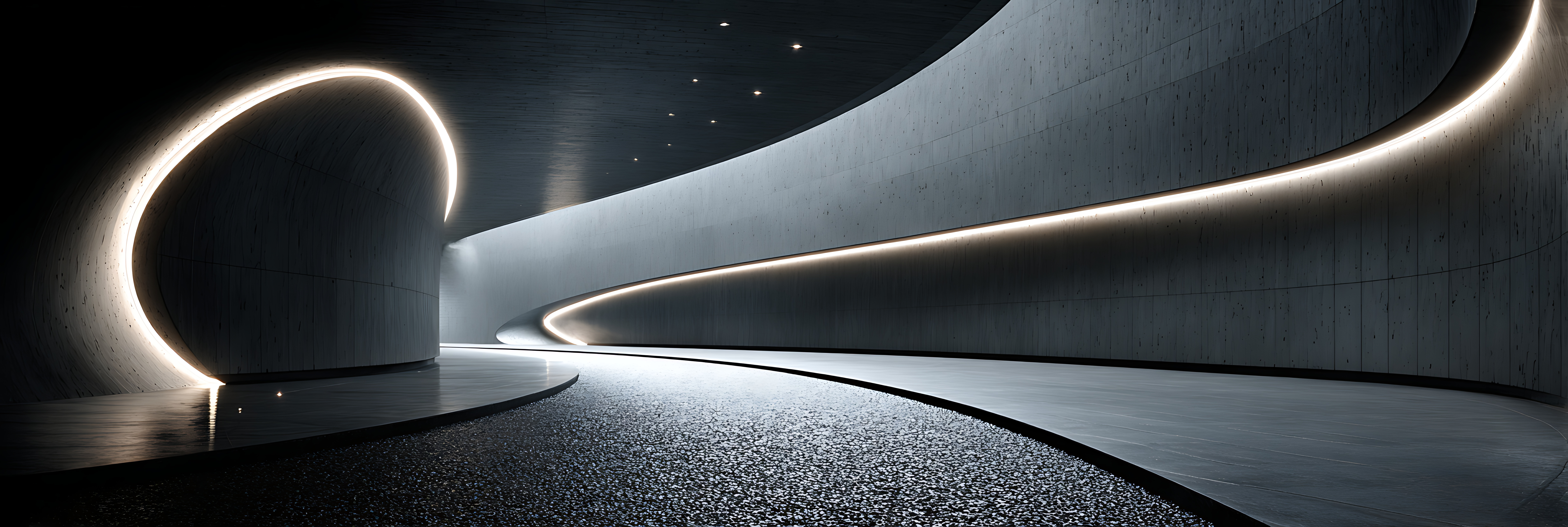 Intérieur architectural brutaliste